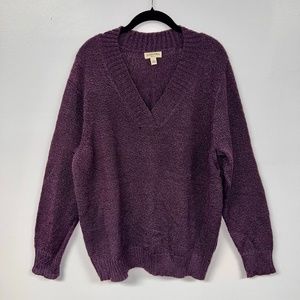 Purple V-Neck Sweater